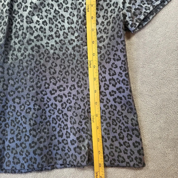 Vintage Jessica Howard 80's Cheongsam Style Leopard Print Satin Blouse - Picture 5 of 13